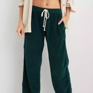 Aerie Corduroy Dark Green Drawstring Pants